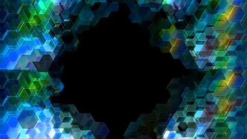Colorful Winking Hexagon Frame 02 Video stock 124845907