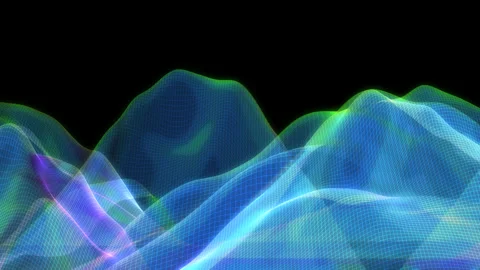 Colorful Wireframe Mountain Stock Footage 332807263