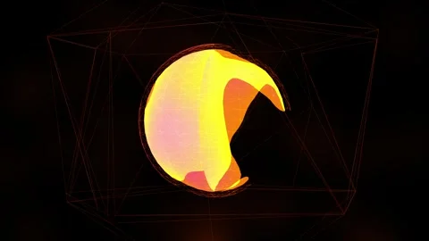 Colorful Wireframe Sphere Illusion - Perfect Loop Stock Footage 285255026
