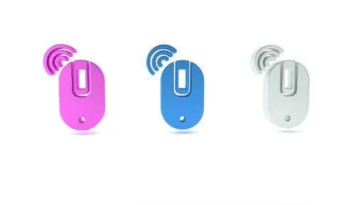 Colorful Wireless computer mouse icon isolated on white background. Optical.. Illustrazione stock