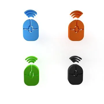 Colorful Wireless computer mouse icon isolated on white background. Optical.. 스톡 일러스트