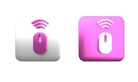 Colorful Wireless computer mouse system icon isolated on white background. .. Stock Photos