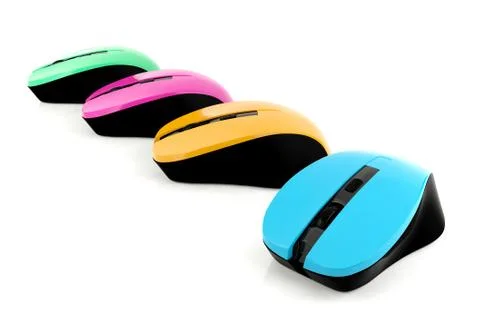 Colorful wireless mouses Stock Illustration