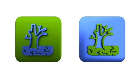 Colorful Withered tree icon isolated on white background. Bare tree. Dead t.. Stock Illustration