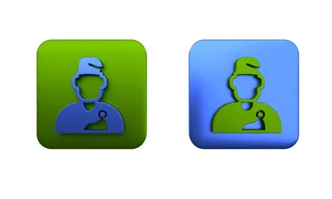 Colorful Wizard warlock icon isolated on white background. Square button. 3.. Stock Illustration