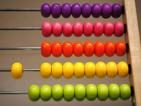 Colorful Wooden Abacus for Basic Mathematics Learning Stock Photos