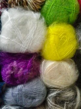 Colorful wool balls Stock Photos