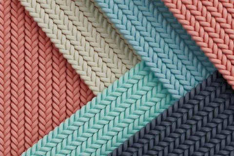 Colorful Wool Knitted Texture Background, Diagonal tricot pattern in Pastel.. 스톡 일러스트
