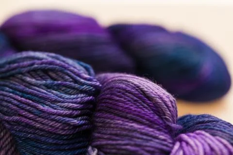 Colorful wool yarn balls Stock Photos