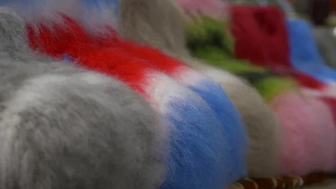 Colorful woolen socks Stock Footage 77242387