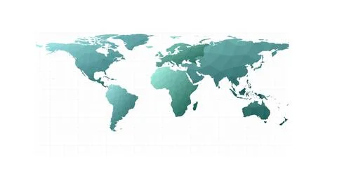 Colorful world map. Equirectangular projection. Stunning vector illustration. 库存插图