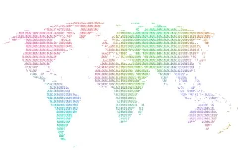 Colorful world map Stock Illustration