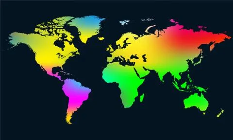 Colorful World Map Illustrazione stock