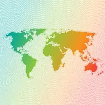 Colorful world map made by balls and lines, vector illustration Stock Illustration