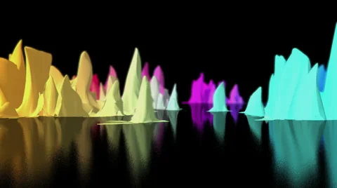 Colorful world map oscillate on black surface, 3D animation Stock Footage 65028343