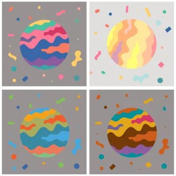 Colorful World set Stock Illustration