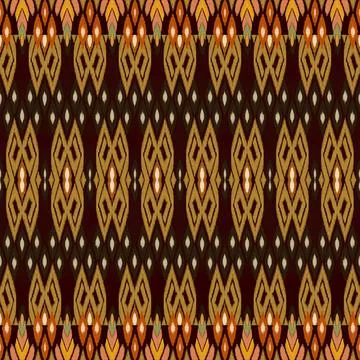 Colorful woven fabric with geometric pattern and warm tones Illustrazione stock
