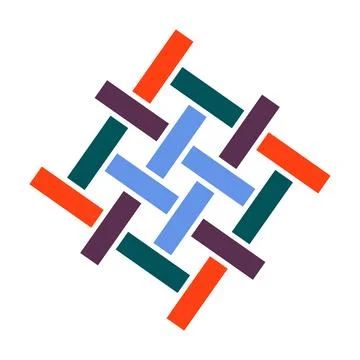 Colorful Woven Geometric Pattern Vector Stock Illustration