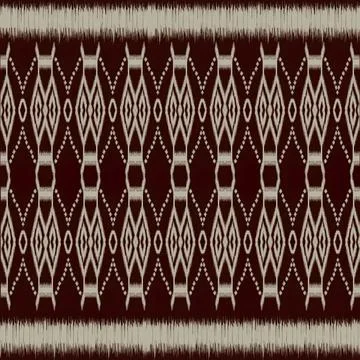 Colorful woven textile with geometric patterns and tassels Stock Photos