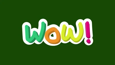 Colorful wow text in hand drawn Stock Footage 285993196