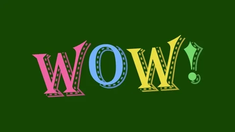 Colorful wow text in pop art cartoon style motion graphic Stock Footage 285993245