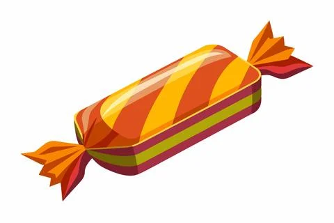 Colorful wrapped candy isolated on a white background. Design of a bonbon. Co Stock Illustration
