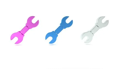Colorful Wrench spanner icon isolated on white background. Minimalism conce.. Stock Illustration