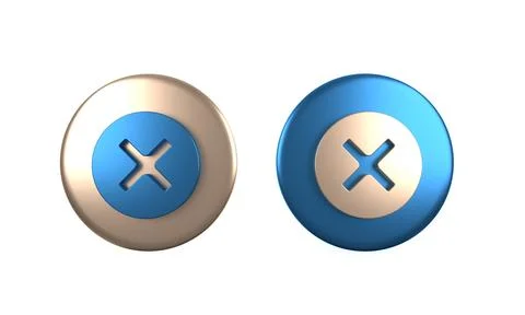 Colorful X Mark, Cross in circle icon isolated on white background. Check c.. Stock Illustration