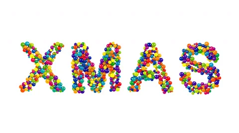 Colorful Xmas card design with decorative text Stock Footage