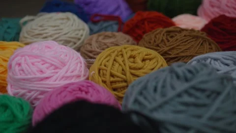 Colorful Yarn Balls for Crafting and Knitting Projects Stock Footage 333448317
