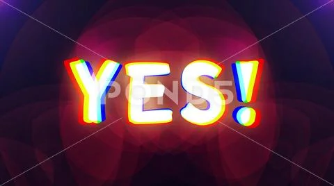 Colorful YES word on retro vintage background illustration new quality font 4k Stock Illustration