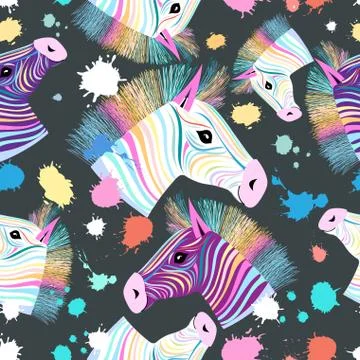 Colorful zebra pattern Illustrazione stock