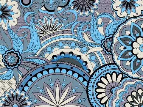 Colorful zen pattern with mandalas Stock Illustration
