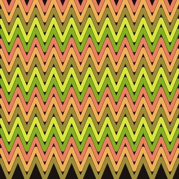 Colorful zigzag geometric pattern with green and pink triangles Stock Illustration