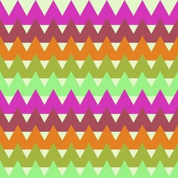 Colorful zigzag geometric pattern with vibrant triangles Stock Illustration