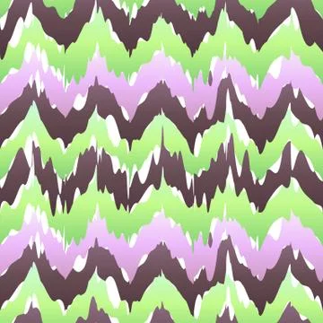 Colorful zigzag geometric seamless pattern in pink and green, vector ikat p.. Stock Illustration