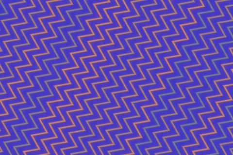 Colorful zigzag pattern on blue fabric background Stockillustratie