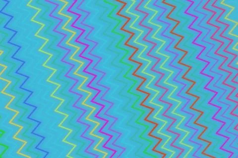 Colorful zigzag pattern on a bright blue background Stock Photos
