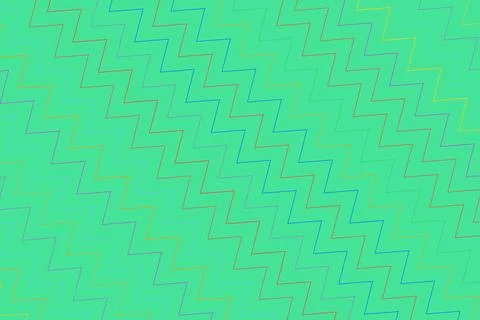 Colorful zigzag pattern on a green background Ilustração Stock