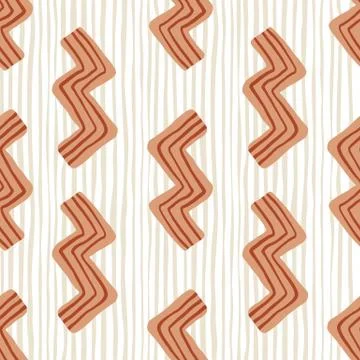 Colorful zigzag pattern in orange and red colors. White background with lilac イラスト素材