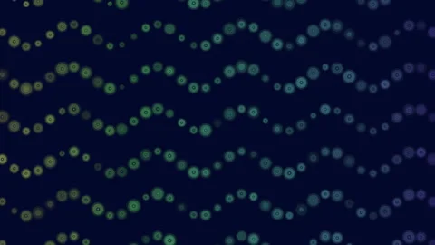 Colorful zigzag pattern of overlapping circles on dark background Stock-Footage 322759296