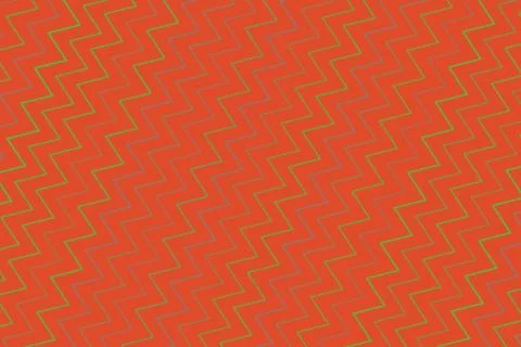 Colorful zigzag pattern on red background with green lines イラスト素材