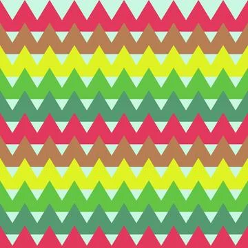 Colorful zigzag pattern with repeating geometric shapes in vibrant colors Stock Illustration