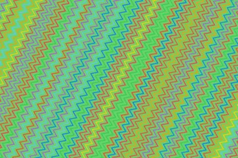 Colorful zigzag pattern on a shiny reflective surface Stock Photos