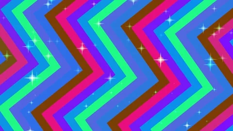 Colorful Zigzag Pattern with Sparkling Stars. Видео 329928161