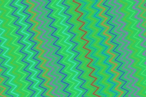 Colorful zigzag pattern with vibrant green background Stock Photos
