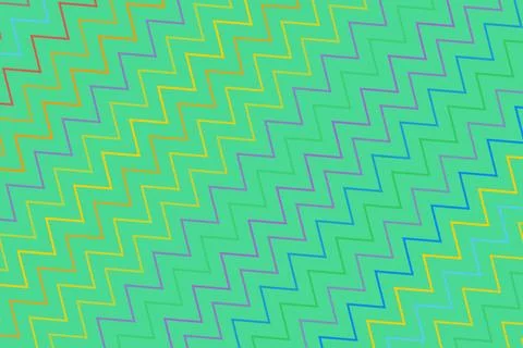 Colorful zigzag pattern on a vibrant turquoise background Stockillustratie