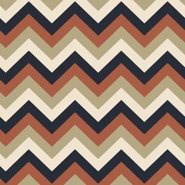 Colorful zigzag pattern in warm earth tones for fabric and textile design Stock Illustration