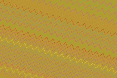 Colorful zigzag pattern on a yellow background Stock Illustration