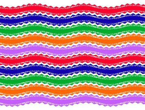 Colorful Zigzag Striped Abstract Pattern With Rough Paint Texture and Repea.. Stock Illustration